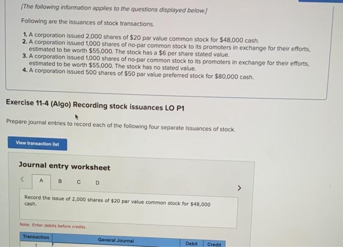 Following are the issuances of stock transactions